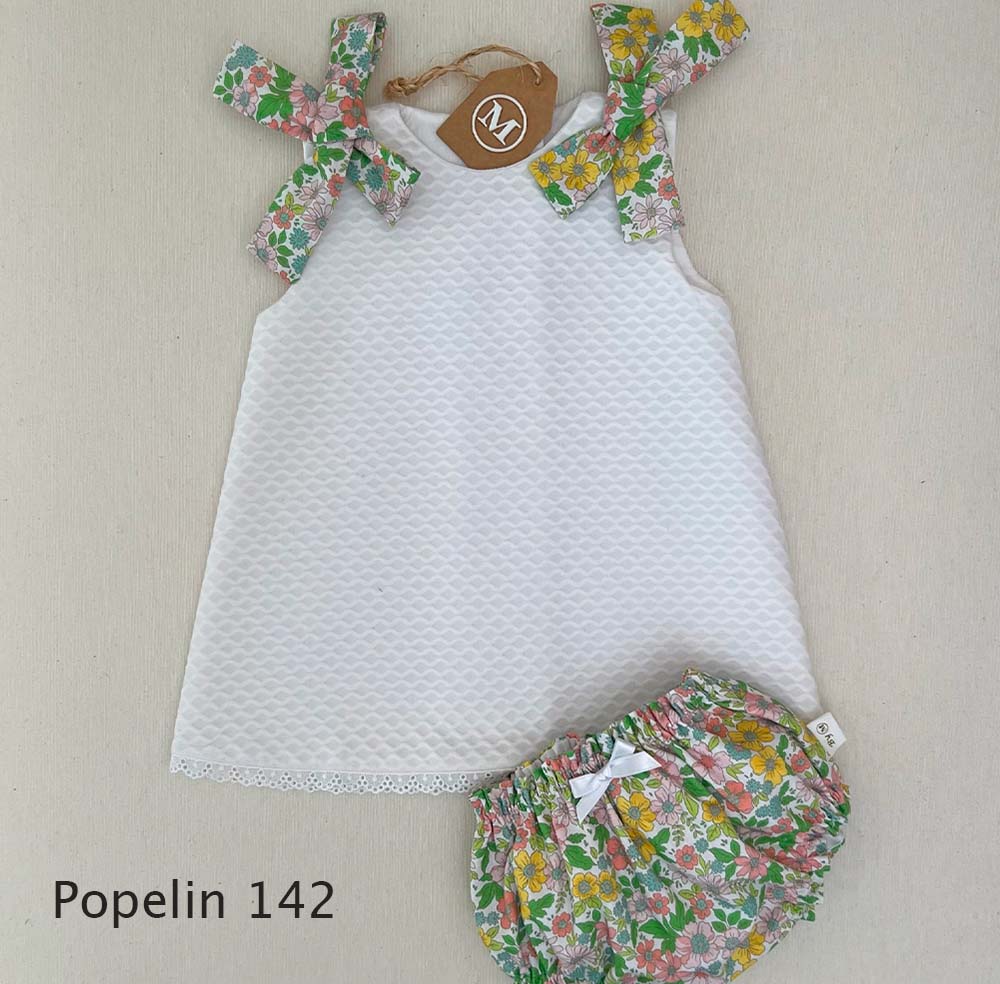 Conjunto Vestido de Piqué con Lazos