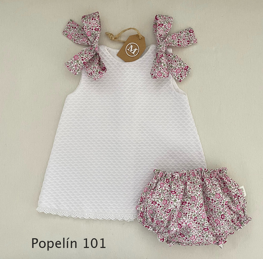 Conjunto Vestido de Piqué con Lazos