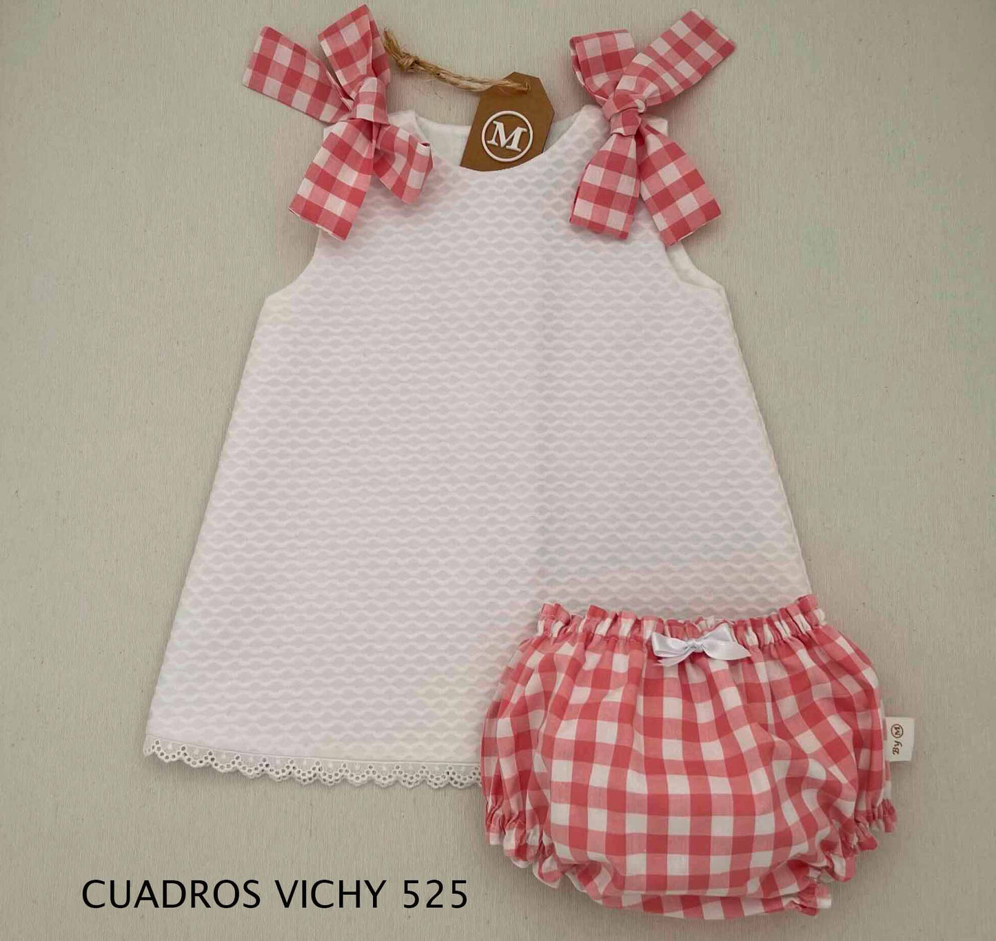 Conjunto Vestido de Piqué con Lazos
