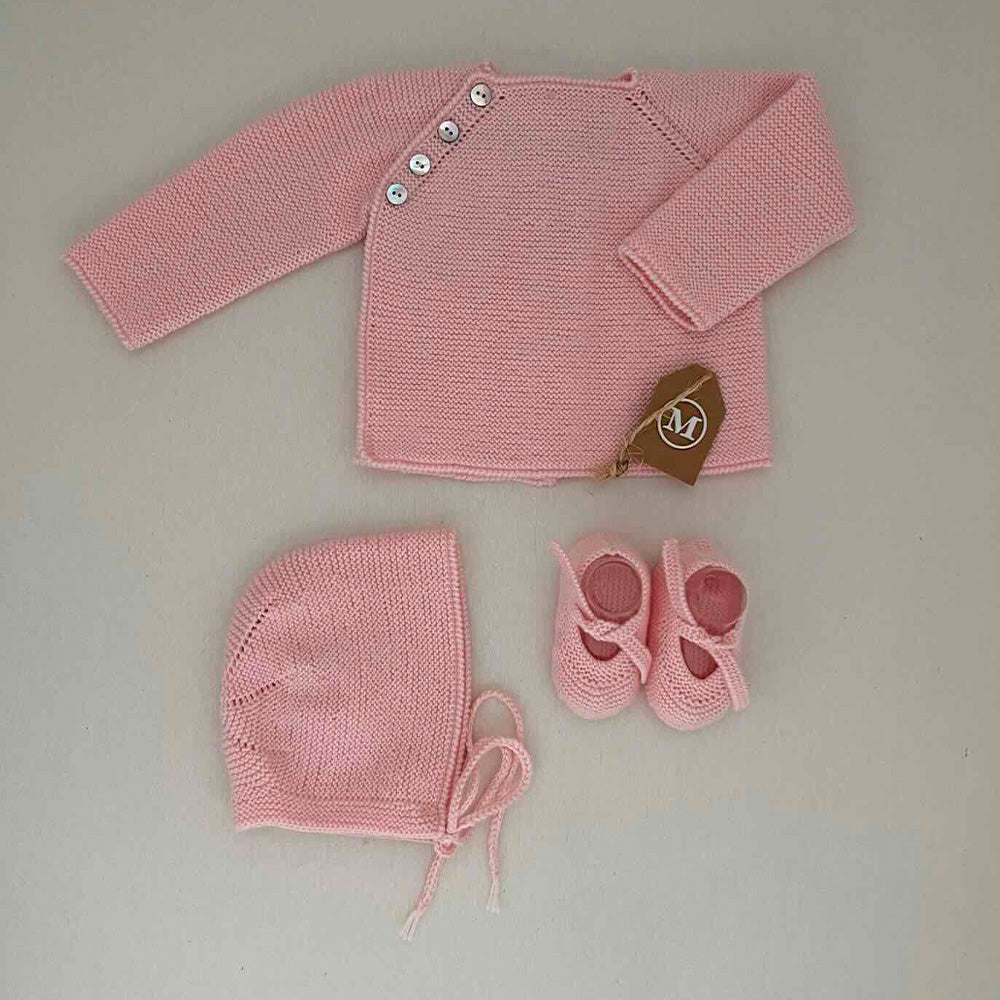 Conjunto Tres Piezas de Lana para Bebés.Talla 3/6