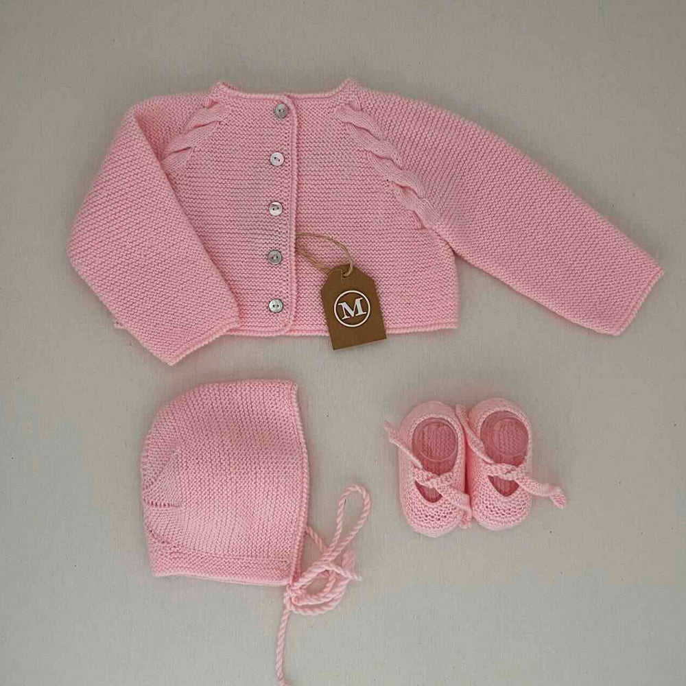 Conjunto Tres Piezas de Lana para Bebés.Talla 3/6