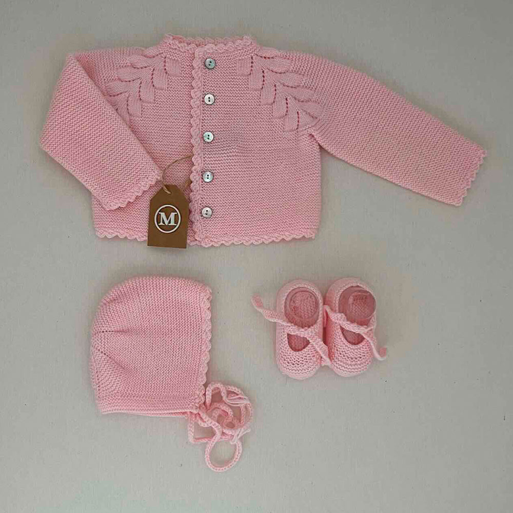 Conjunto Tres Piezas de Lana para Bebés.Talla 3/6