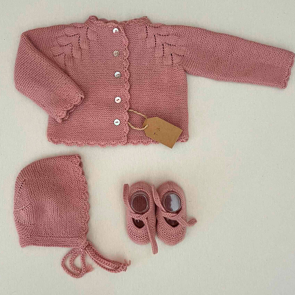 Conjunto Tres Piezas de Lana para Bebés.Talla 3/6