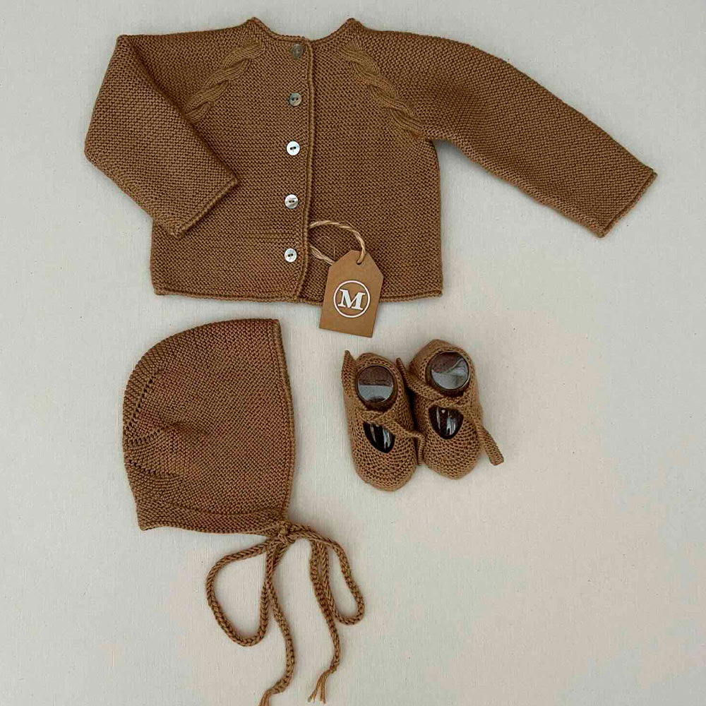 Conjunto Tres Piezas de Lana para Bebés.Talla 3/6