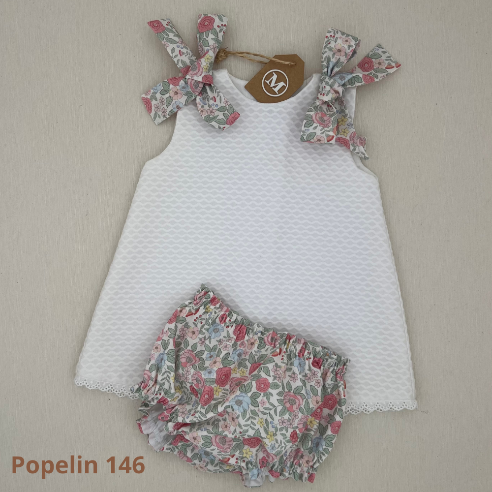 Conjunto Vestido de Piqué con Lazos
