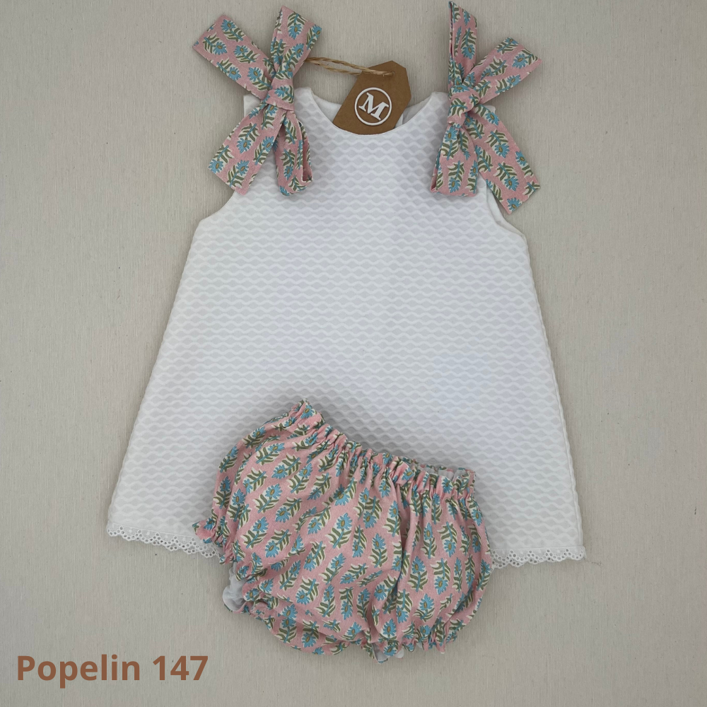 Conjunto Vestido de Piqué con Lazos