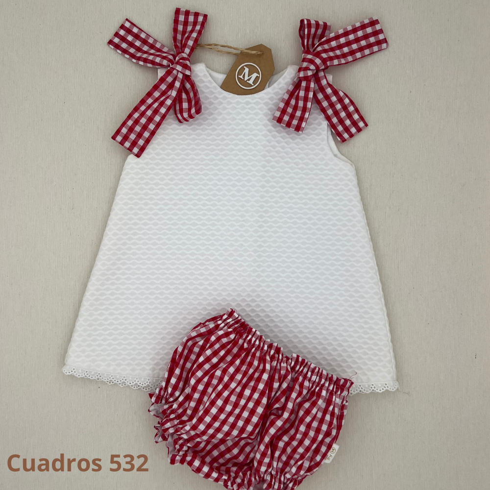Conjunto Vestido de Piqué con Lazos