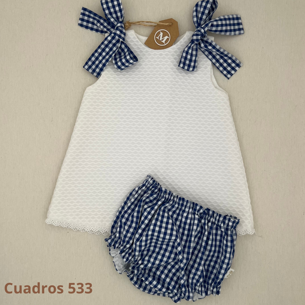 Conjunto Vestido de Piqué con Lazos