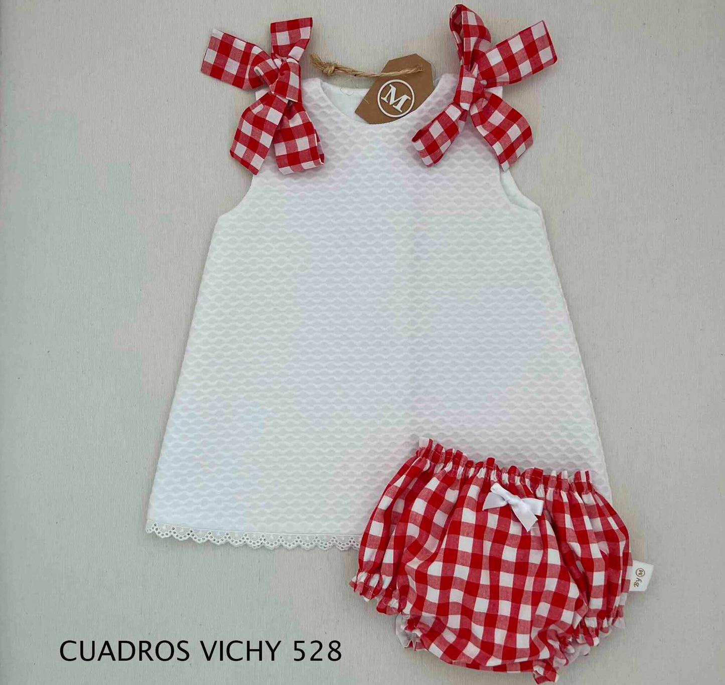 Conjunto Vestido de piqué con lazos